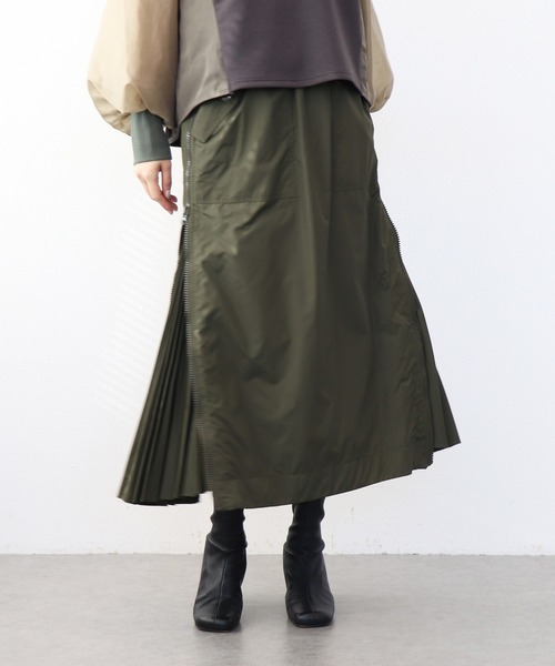 Jines（ジネス） スカート サイドファスナープリーツスカート