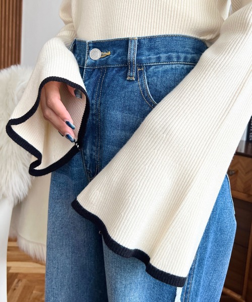 「moment+」 長袖ニット M ブラック レディース_画像3