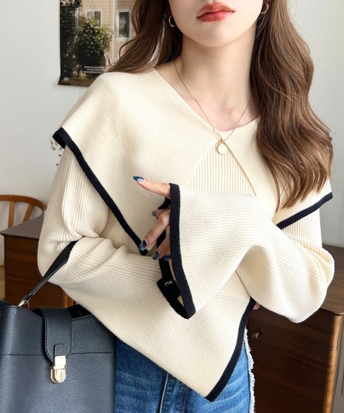 「moment+」 長袖ニット M ブラック レディース_画像9