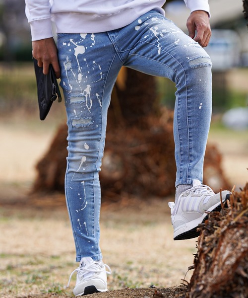 adamsJUGGLER（アダムスジャグラー） デニムパンツ L ライトブルー