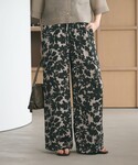 ワイドパンツ パンツ フラワープリント イージ...の詳細画像4