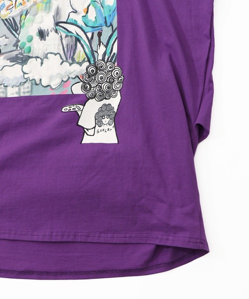 まとめ売り ScoLar スカラー ネコ×スカラーロゴTシャツ チュニック ScoLar（スカラー） tシャツ 花ネコピクニック柄配色Tシャツ