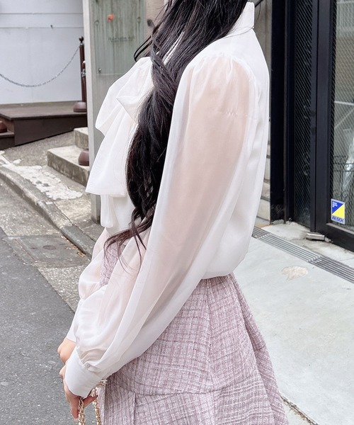 INGNI（イング） ブラウス シャツ シアーボウタイブラウス レディース
