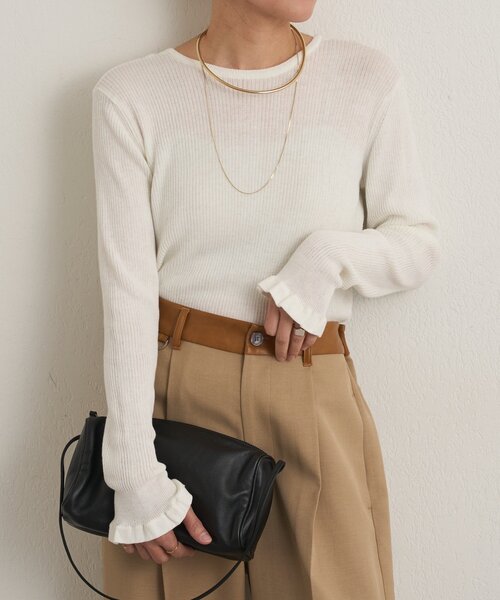 「Omekashi」 ニットカーディガン FREE グレー レディース_画像3