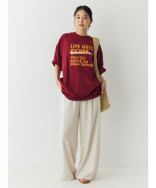 Ungrid（アングリッド） ワイドパンツ パンツ ウエストデザインリネン