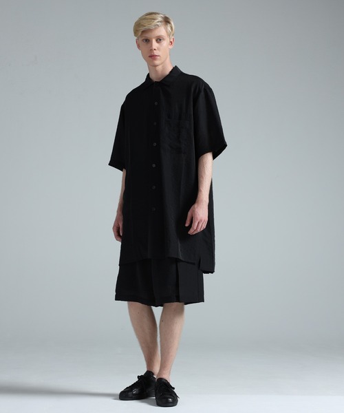 シャツ Y-3 SHORT SLEEVE LONG SHIRT メンズの画像