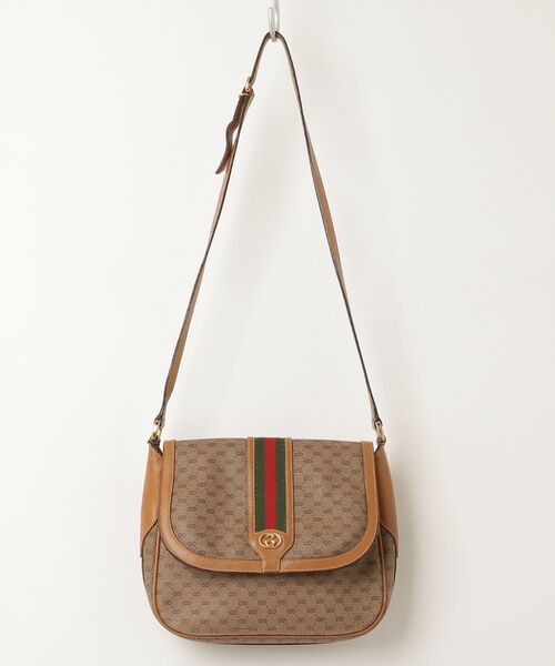「GUCCI」 シェリーライン インターロッキング GG ショルダーバッグ - ブラウン レディース