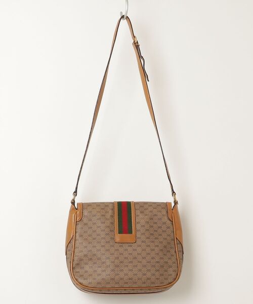 「GUCCI」 シェリーライン インターロッキング GG ショルダーバッグ - ブラウン レディース
