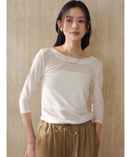 anuans（アニュアンス） tシャツ バックオープンシアーカットトップス