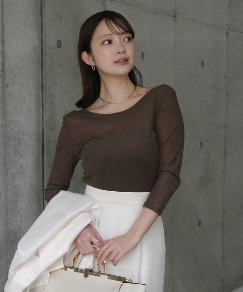 【anuans】シアートップス アニュアンス anuans チュールシアーハイネックトップス （BLACK） -靴