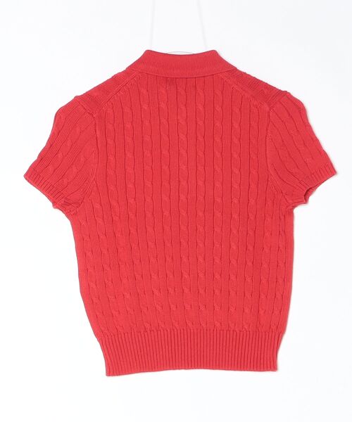 【美品】POLO ラルフローレン　ケーブルニットクロップドポロシャツ POLO RALPH LAUREN（ポロ・ラルフローレン） ポロシャツ ポロ ケーブル