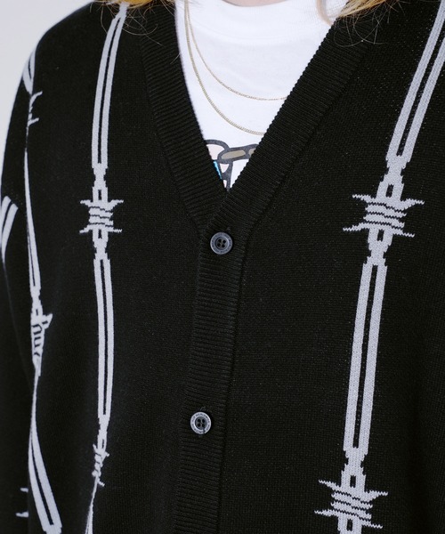 HUF」 ニットカーディガン X-LARGE ブラック メンズ 【公式通販】