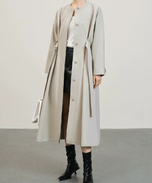 CHUN CHUN NOTES ノーカラーコート コート 26SS/上品に着こなせる