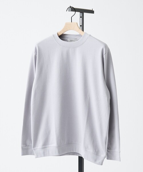 【グレー】【ハイバックネック】パウダータッチ 長袖Tシャツ ABAHOUSE（アバハウス） tシャツ 「ハイバックネック」パウダータッチ