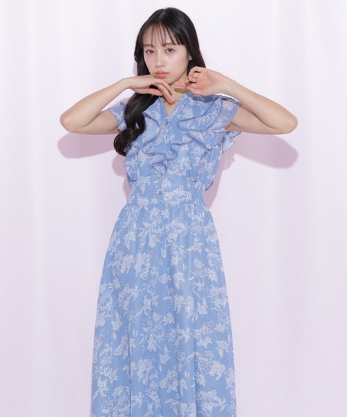 JILL by JILL STUART フラワープリントラッフルワンピース　新品 JILL by JILL STUART（ジルバイジルスチュアート） ワンピース