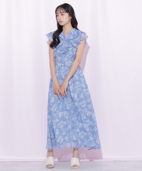 JILL by JILL STUART フラワープリントラッフルワンピース　新品 JILL by JILL STUART（ジルバイジルスチュアート） ワンピース