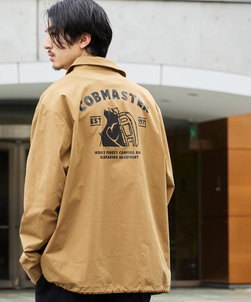 ★美品ゴールドGOLDコットンウェザーロングコーチジャケットM日本製 COB MASTER（コブマスター） ナイロンジャケット オーバーサイズ