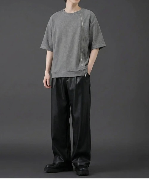 revertical tシャツ フロントジッパー サマーニット 半袖Tシャツ