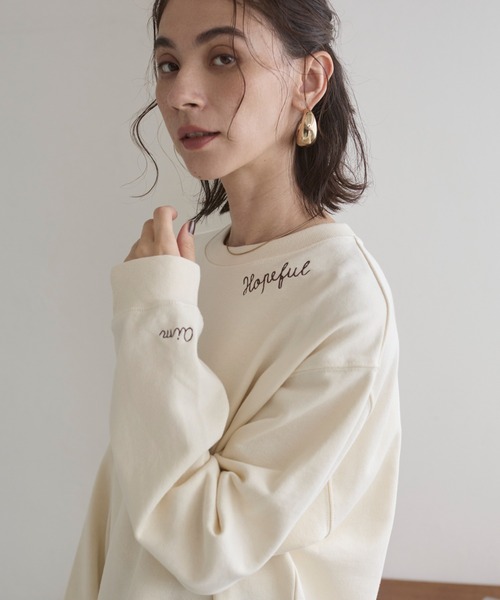 「ANGIE」 「United Athle」スウェットカットソー MEDIUM スミクロ レディース_画像9