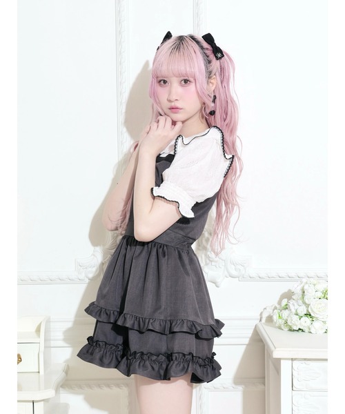 NOEMIE（ノエミー） ワンピース 半袖 レースドッキングティアード