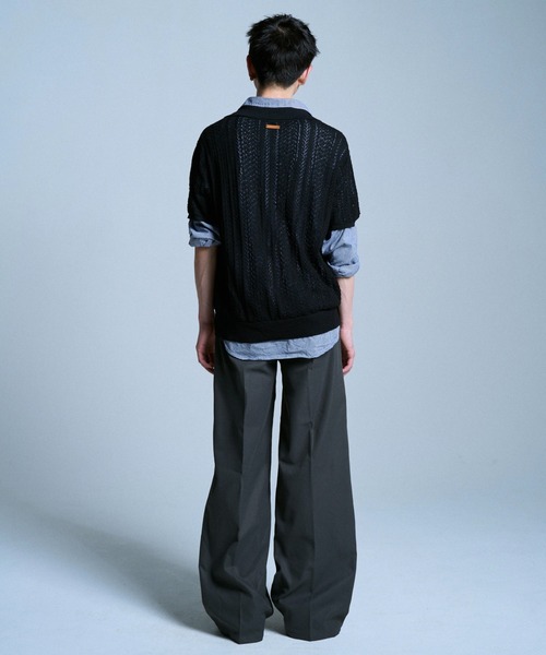 パンツ CANVAS FLARE TROUSERS Camphor wood スラックス PRESSED POLYESTER FLARE SLACKS / センター