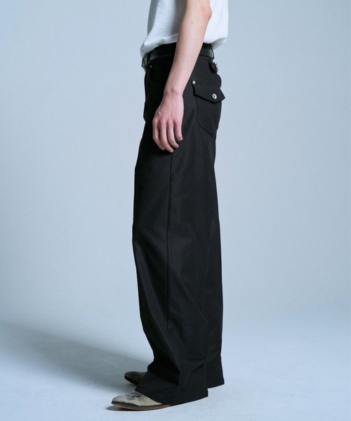 Camphor wood スラックス PRESSED POLYESTER FLARE SLACKS / センター