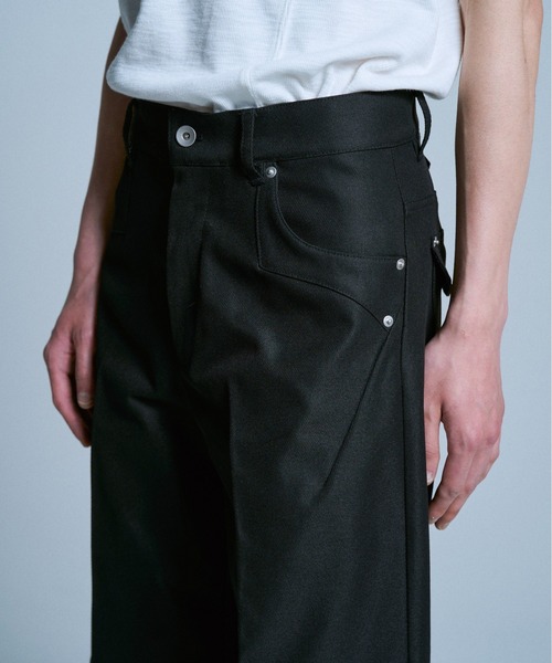 Camphor wood スラックス PRESSED POLYESTER FLARE SLACKS / センター