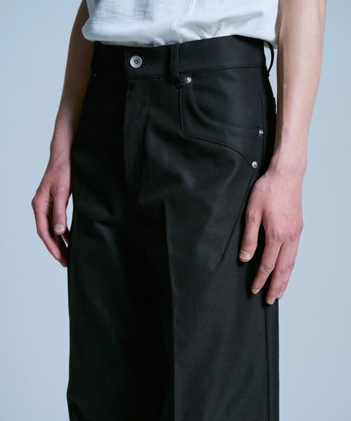 Camphor wood スラックス PRESSED POLYESTER FLARE SLACKS / センター