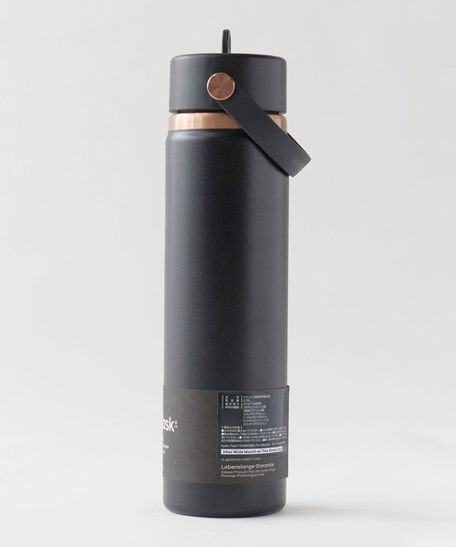 Hydro Flask 24oz (約700ml) ステンレスボトル ブラック HYDRO FLASK（ハイドロフラスク） 水筒 ARC 24oz WIDE FLEX STRAW CAP