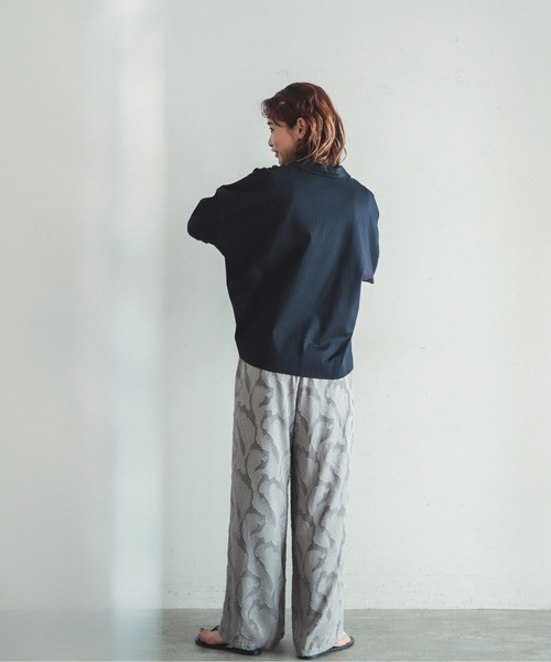 「FIL DE FER」 半袖シャツ FREE ネイビー レディース_画像3