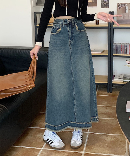 「c.u.l」 デニムスカート L ブルー レディース_画像5