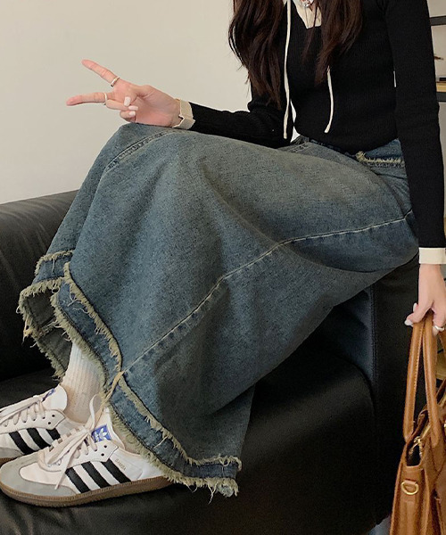 「c.u.l」 デニムスカート L ブルー レディース_画像6