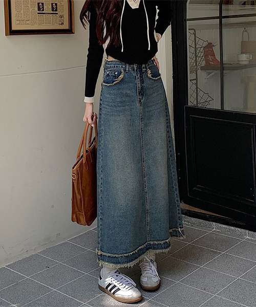 「c.u.l」 デニムスカート L ブルー レディース_画像7