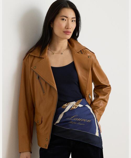 LAUREN RALPH LAUREN ロゴ柄 スクエアスカーフ オレンジ LAUREN RALPH LAUREN（ローレン ラルフローレン） スカーフ バンダナ