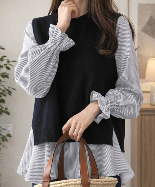 3点セット】【新品未使用】BeBeod ニットベスト2点・ブラウス ニット