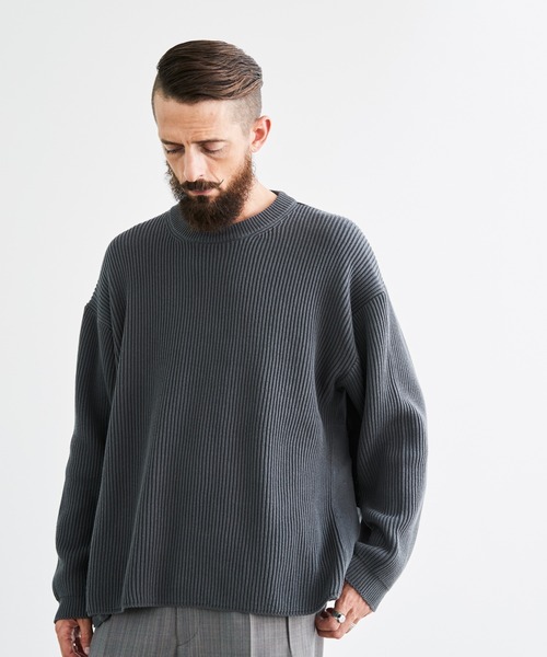 としたナッ┇ ニット OVERSIZED 7G AZE KNIT 