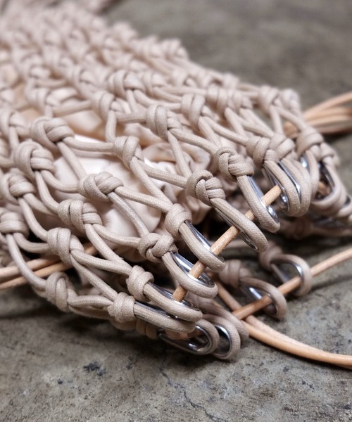 ショルダーバッグ T.A.S ティーエーエス / MACRAME BAG BIG マクラメレザーショルダーバッグ / BAG-092の画像
