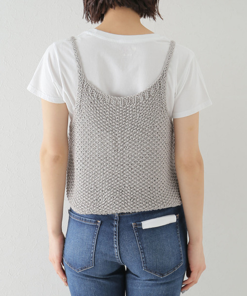 美品　Plage    SEEALL/シーオール ニットキャミソール グレーB plage ニット 【SEEALL/シーオール】KNIT トップ : ZOZOTOWN
