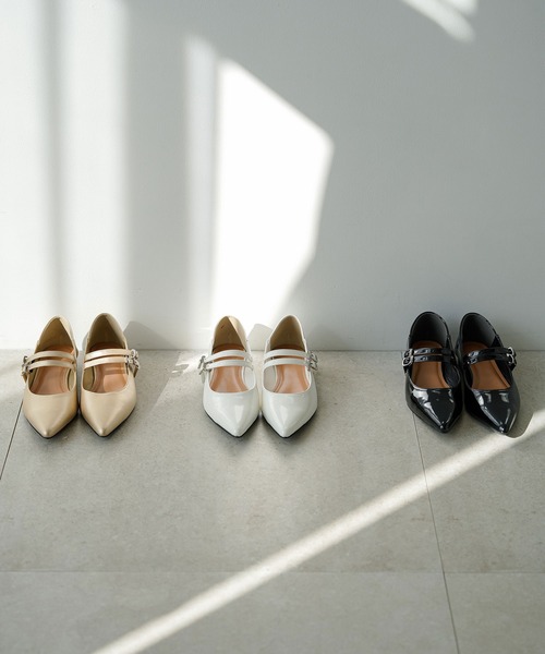 【美品】Kim ダブルストラップ ヒール rectangle パンプス ダブルストラップパンプス : ZOZOTOWN Yahoo