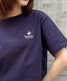 90s バーバリー ポロシャツ　ミニ丈　ピチt ヴィンテージ　短丈 BEVERLY HILLS POLO CLUB tシャツ 「BEVERLY CLUB」リンガー