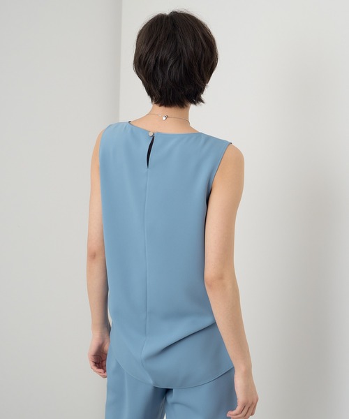 ANAYI ブラウス シャツ ダブルストレッチノースリーブ