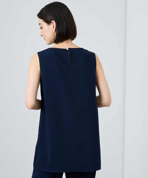 ブラウス シャツ ダブルストレッチノースリーブ ブラウス レディース ANAYI ブラウス シャツ ダブルストレッチノースリーブ