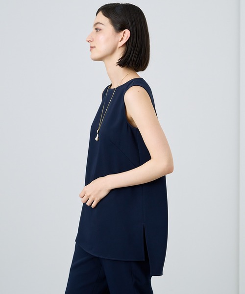 anana 2way ノースリーブティアードシャツ ANAYI ブラウス シャツ ダブルストレッチノースリーブ
