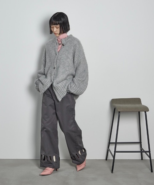 タグ付き✨MAX&Co. モヘア混 ショート ニット カーディガン グレー S タグ付き✨MAX&Co. モヘア混 ショート ニット カーディガン グレー S