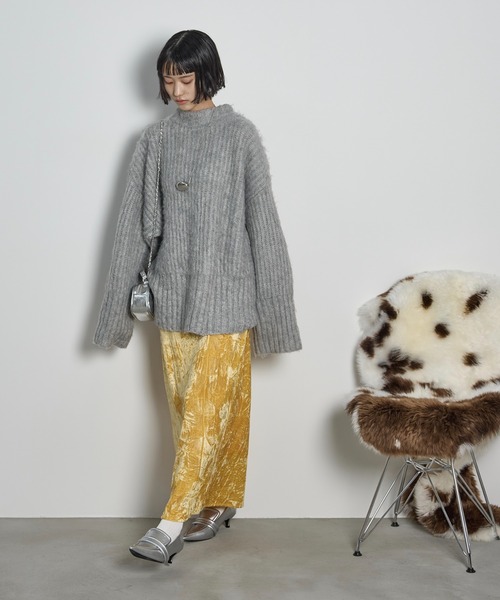 THE Yon カーディガン 2WAYモヘアライクミックスシャギーニット