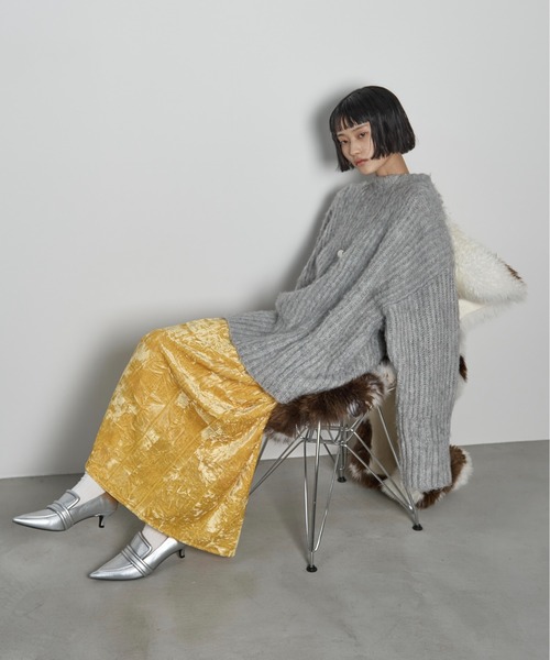 THE Yon カーディガン 2WAYモヘアライクミックスシャギーニット