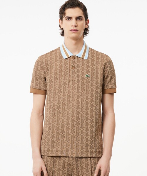 LACOSTE（ラコステ） ポロシャツ モノグラムジャカード半袖ポロシャツ