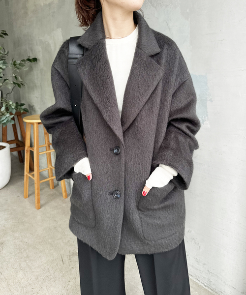Spick and Span シャギージャケットコート Spick＆Span アウター シャギージャケットコート レディース