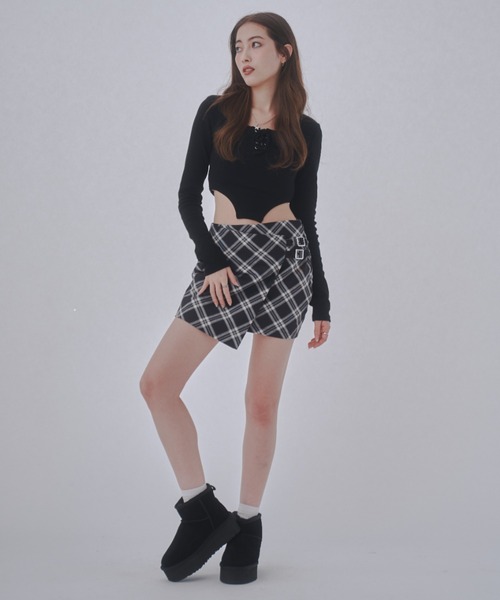 just a noon Tシャツ　完売品 JUST A NOON tシャツ レースアップデザインカットトップス