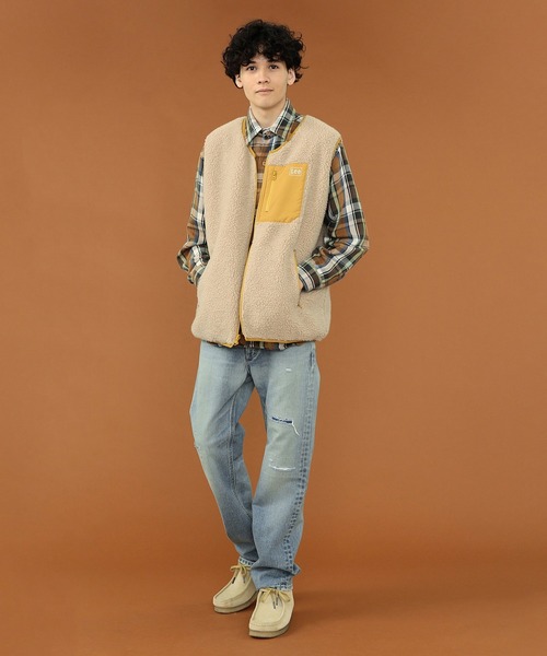 Lee☆ボアベスト☆ Lee（リー） ベスト ジレ 「ユニセックス」「親子コーデ」ボアベスト